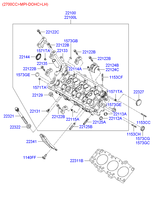 KIA 22320-38000 - Комплект болтів головки циліндрів autozip.com.ua