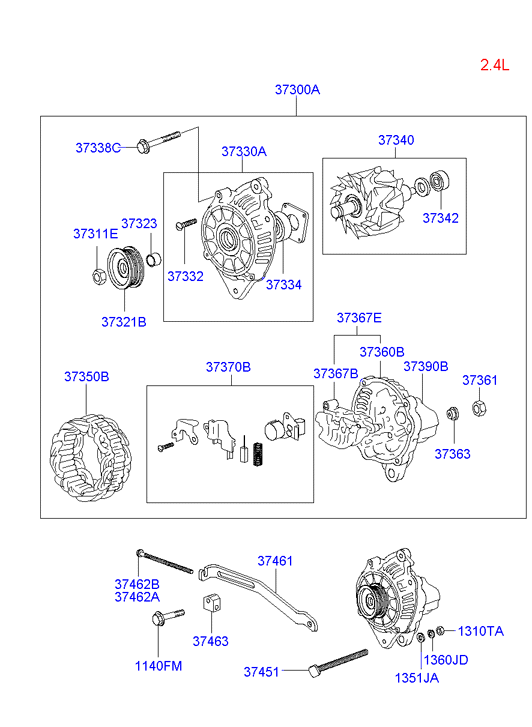 Hyundai 3733438300 - Bearing - front autozip.com.ua