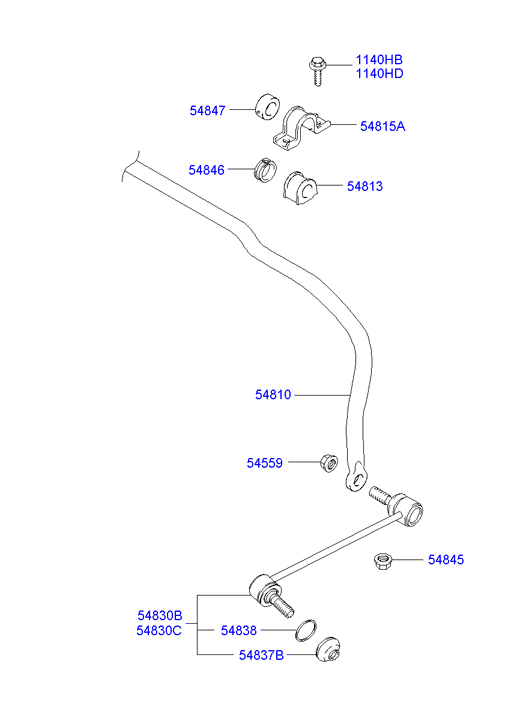 KIA 54830-26000 - Тяга / стійка, стабілізатор autozip.com.ua