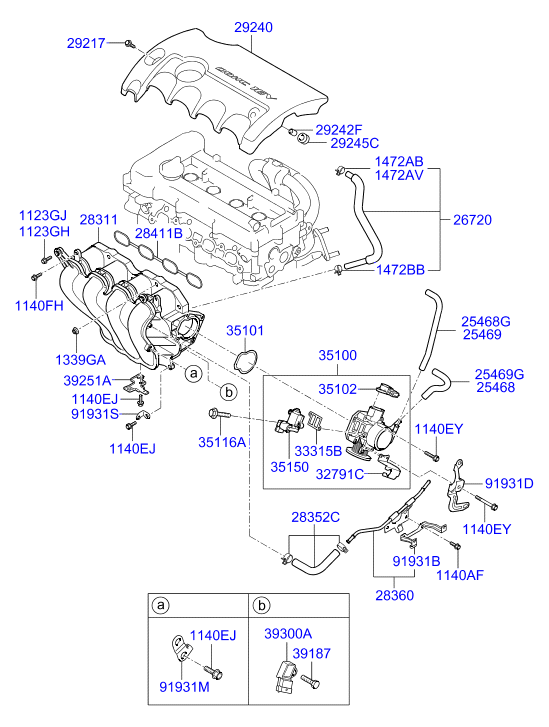 Hyundai 35100-2B060 - Патрубок дросельної заслінки autozip.com.ua