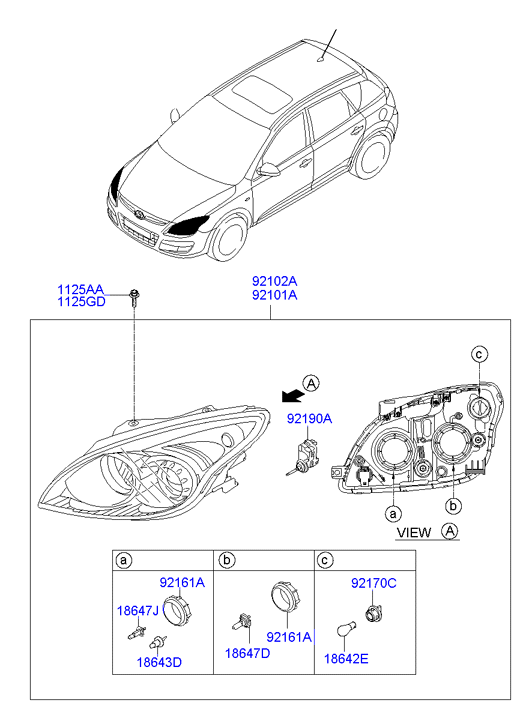 Hyundai 92130-2B000 - Регулювальний елемент, регулювання кута нахилу фар autozip.com.ua