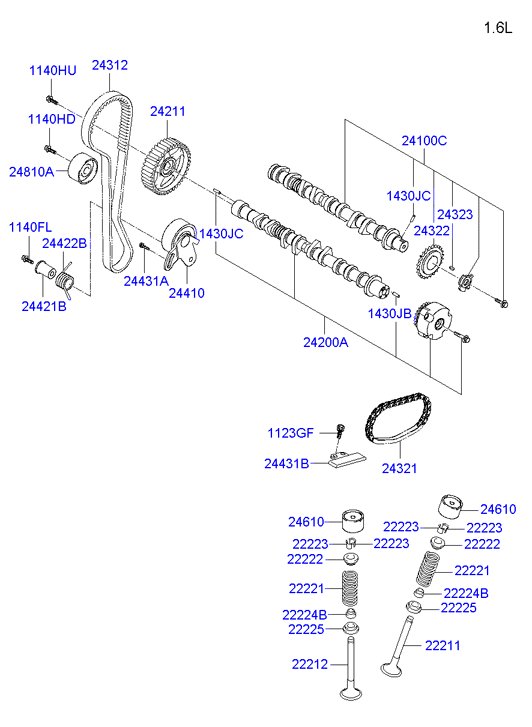 Hyundai 24321-23001 - Ланцюг приводу распредвала autozip.com.ua