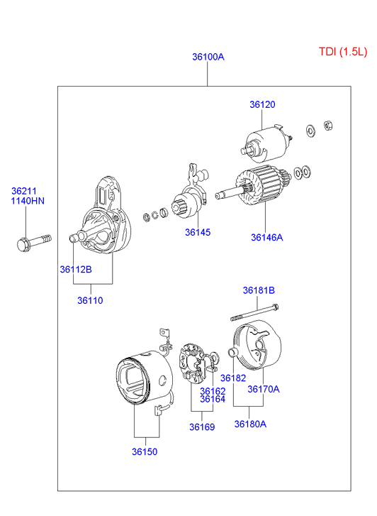 Hyundai 3612023001 - Тягове реле, стартер autozip.com.ua