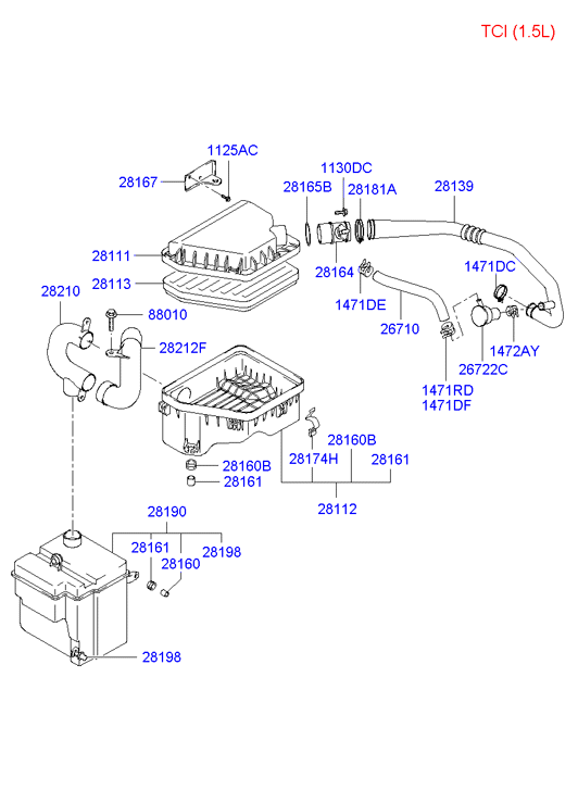 Hyundai 28113-17500 - Повітряний фільтр autozip.com.ua