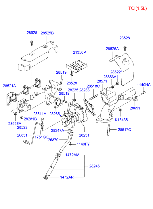 Hyundai 28521-23004 - Прокладка, випускний колектор autozip.com.ua