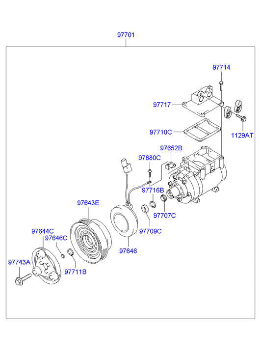 Hyundai 97701-2D100 - Компресор, кондиціонер autozip.com.ua