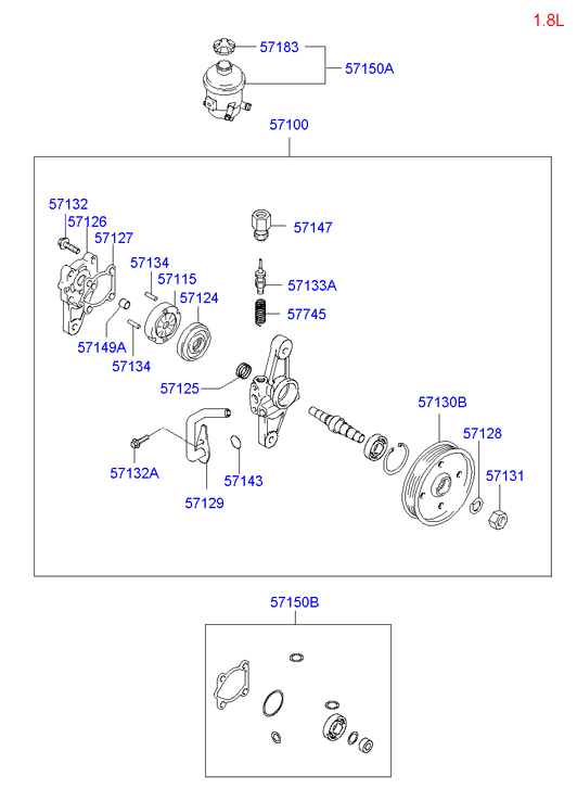 Hyundai 57100-17100 - Гідравлічний насос, рульове управління, ГУР autozip.com.ua