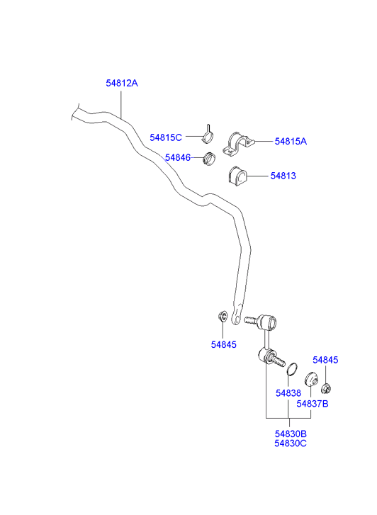 KIA 54830-3A000 - Тяга / стійка, стабілізатор autozip.com.ua