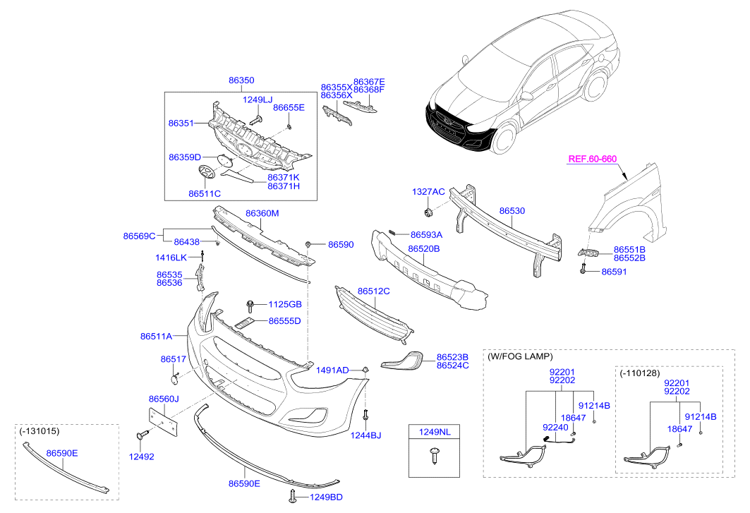 Hyundai 86561-1R000 - Решітка вентилятора, буфер autozip.com.ua