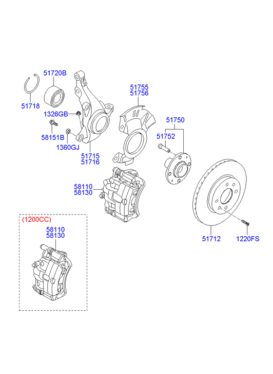 Hyundai (BEIJING) 51712-1G000 - Гальмівний диск autozip.com.ua