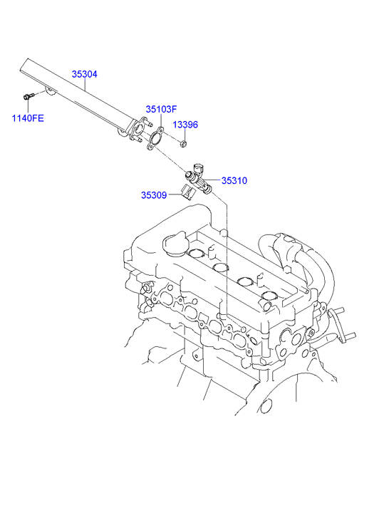 Hyundai 353102B020 - Форсунка дизельна, розпилювач і утримувач autozip.com.ua