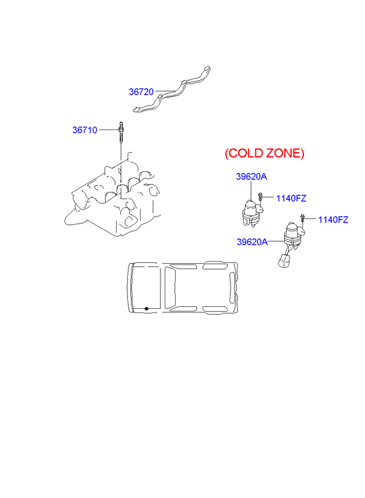 Hyundai 36710-42500 - Свічка розжарювання autozip.com.ua