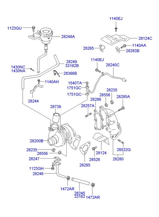 BorgWarner 28200-42540 - Turbocharger assy autozip.com.ua