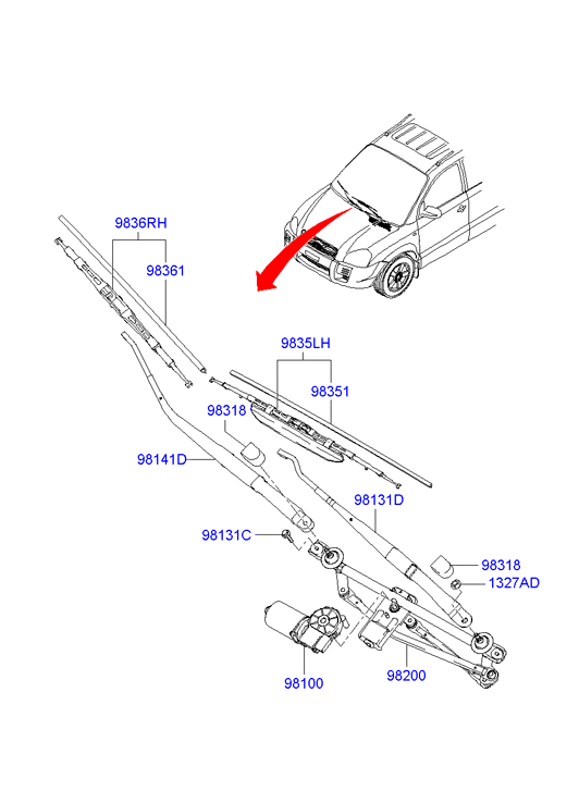 KIA 98360-2E000 - Щітка склоочисника autozip.com.ua