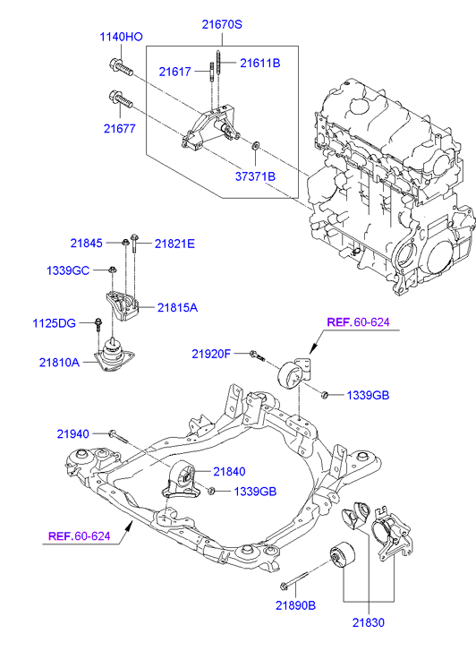 Hyundai 218102E200 - Опора двигуна права Tucson autozip.com.ua