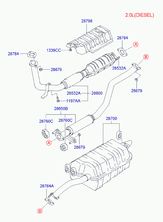 Hyundai 28650-2D100 - Середній глушник вихлопних газів autozip.com.ua