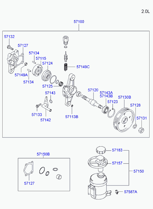 OM 57100-2D050 - Гідравлічний насос, рульове управління, ГУР autozip.com.ua