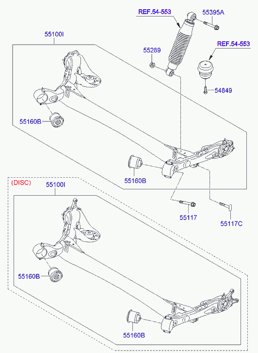 Hyundai 55100-4L100 - Втулка, балка мосту autozip.com.ua