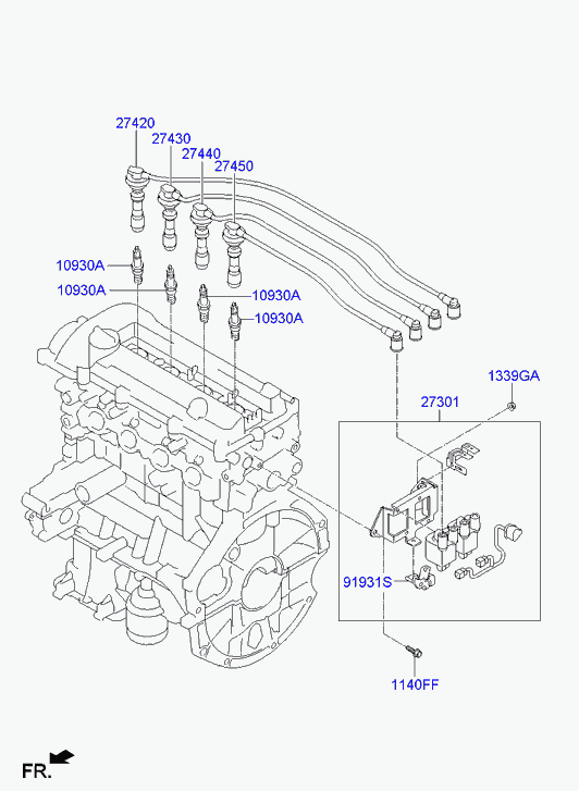 Hyundai 27420-03011 - Комплект проводів запалювання autozip.com.ua