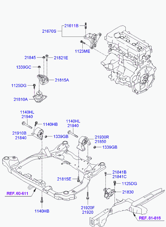 KIA 219102H250 - Подушка, підвіска двигуна autozip.com.ua
