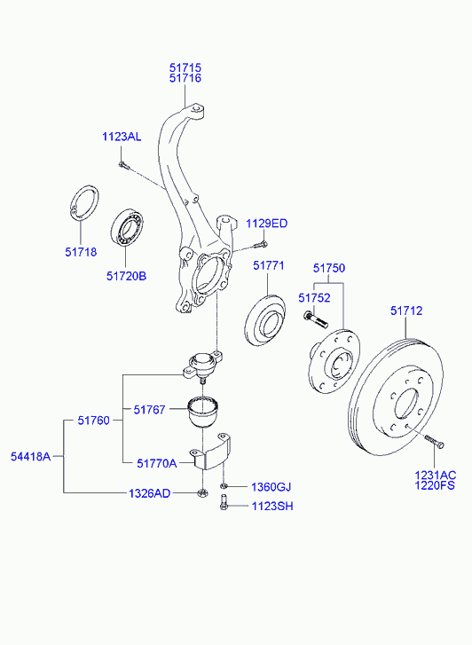 DAEWOO 5171838010 - Комплект підшипника маточини колеса autozip.com.ua