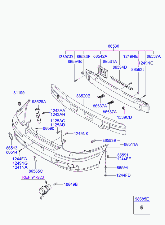 Hyundai 865603D010 - Буфер, бампер autozip.com.ua