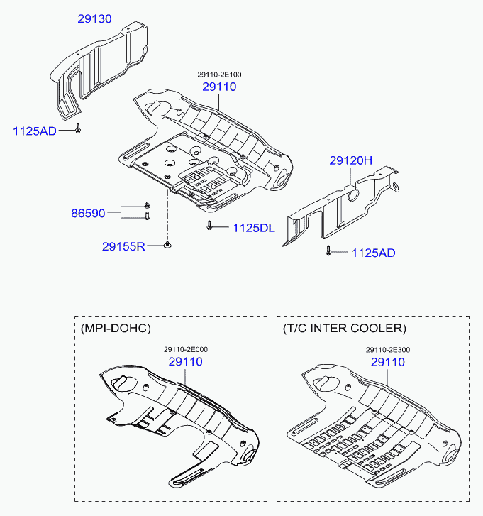 Hyundai 29110-2E000 - Кожух двигуна autozip.com.ua