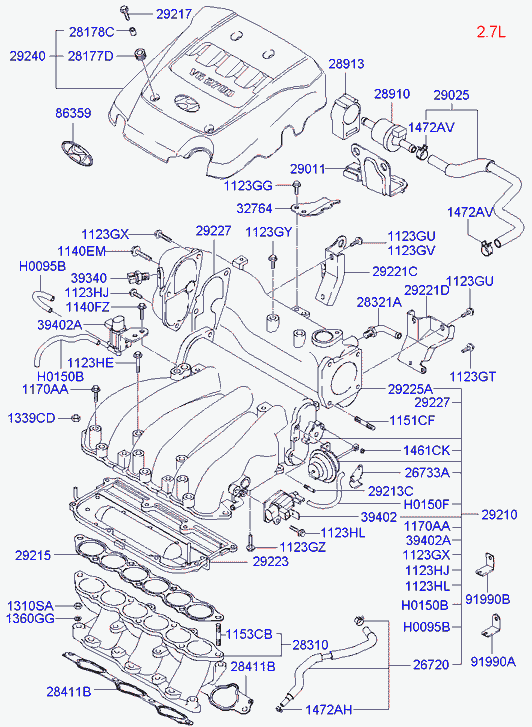 KIA 29215-37270 - Прокладка, впускний колектор autozip.com.ua