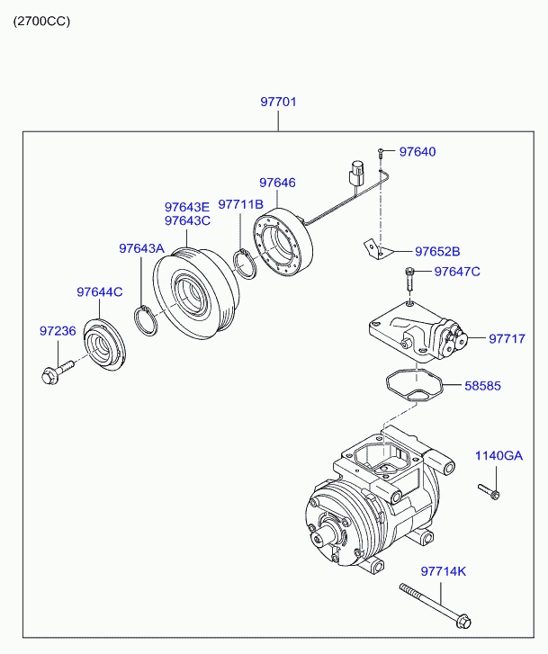 Hyundai 97701-2E300 - Компресор, кондиціонер autozip.com.ua