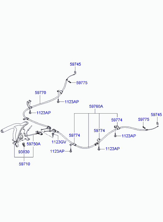 KIA 59750-2E000 - Трос, гальмівна система autozip.com.ua