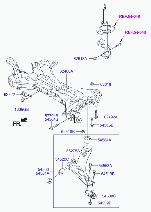 Hyundai 54584 2S000 - Сайлентблок, важеля підвіски колеса autozip.com.ua