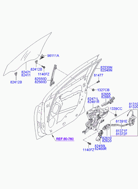 Hyundai 824022S000 - Panel assy - front door module, rh autozip.com.ua