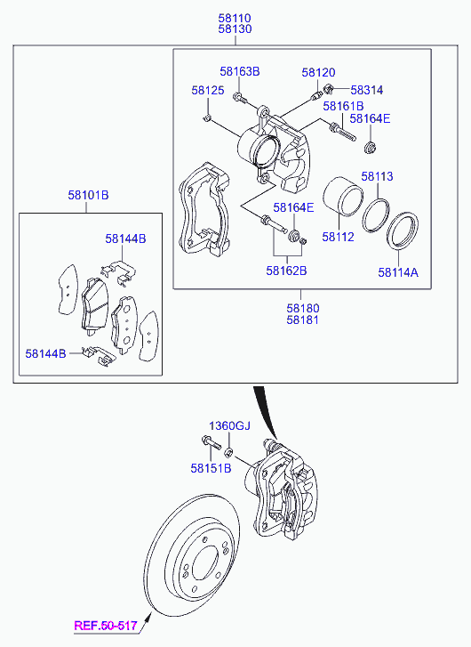 KIA 58130-A6010 - Гальмівний супорт autozip.com.ua