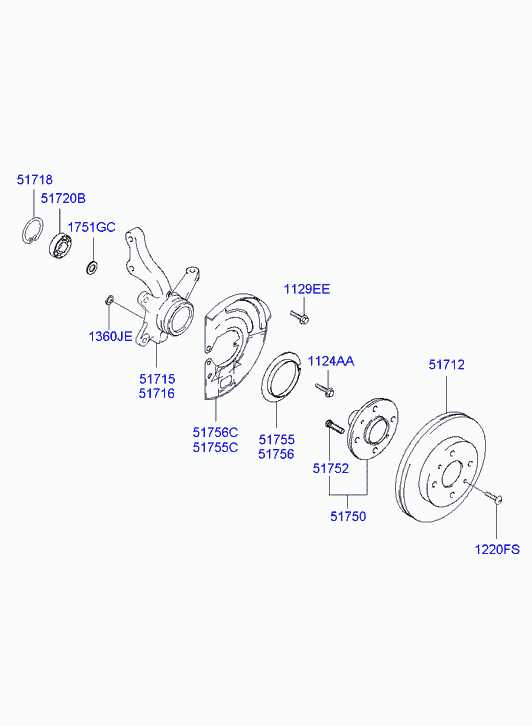 TOYOTA 51712 26100 - Гальмівний диск autozip.com.ua