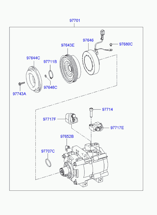 Hyundai 97701-26300 - Компресор, кондиціонер autozip.com.ua