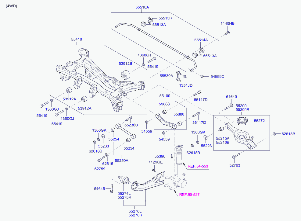 KIA 552533W100 - Втулка, балка мосту autozip.com.ua