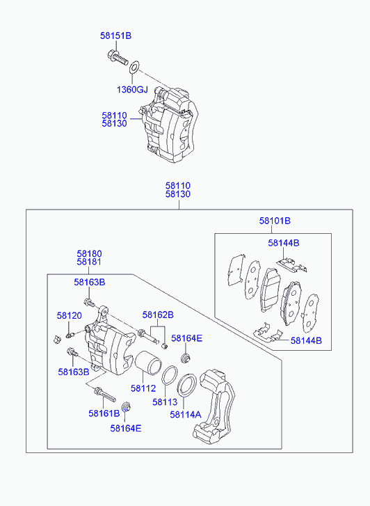 Hyundai 58130-2Y050 - Гальмівний супорт autozip.com.ua