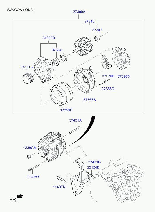 KIA 37322-4A321 - Ремінний шків, генератор autozip.com.ua