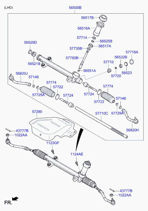 Hyundai 57724-3Z000 - Осьовий шарнір, рульова тяга autozip.com.ua