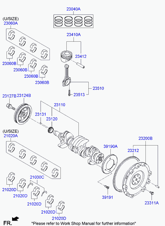 Hyundai 230402B650 - Комплект поршневих кілець autozip.com.ua