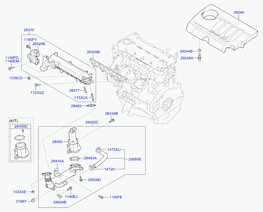 Mitsubishi 28410-2A300 - Клапан повернення ОГ autozip.com.ua