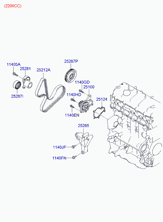 Hyundai 25281-3C100 - Натяжитель приводного ремня autozip.com.ua