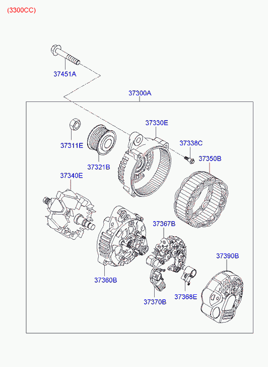 Hyundai 373213C150 - Ремінний шків, генератор autozip.com.ua