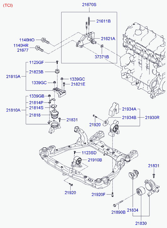 Hyundai 219303L800 - Подушка, підвіска двигуна autozip.com.ua