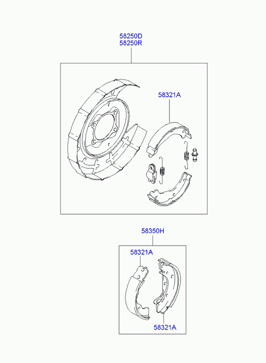 KIA 58321-H1040 - Комплект гальм, ручник, парковка autozip.com.ua