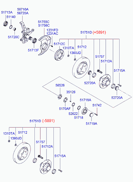 Hyundai MB16 0850 - Комплект підшипника маточини колеса autozip.com.ua