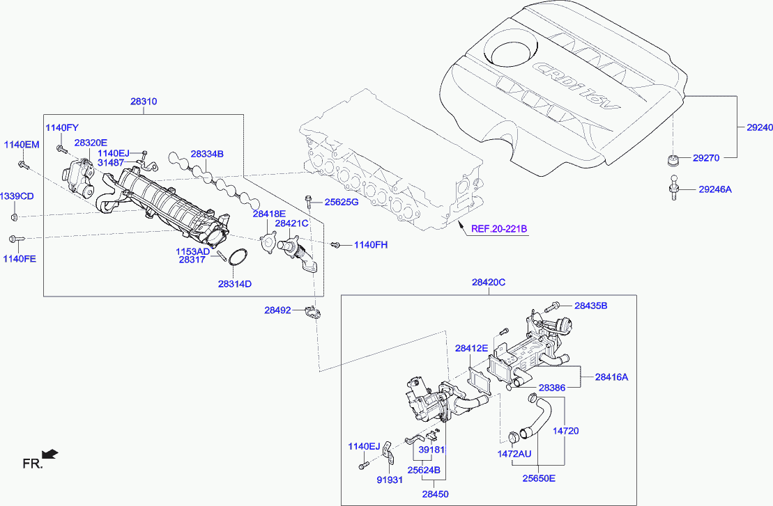 KIA 28420-2A850 - Радіатор, рециркуляція ОГ autozip.com.ua