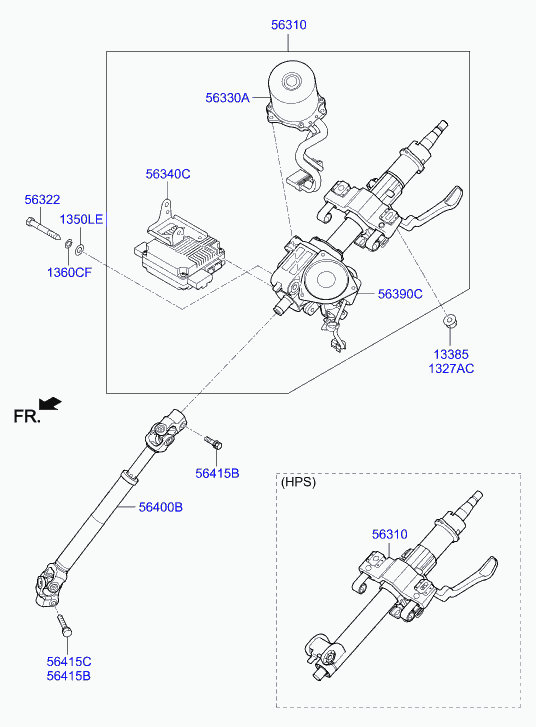 KIA 564002W000 - Шарнір, вал сошки рульового управління autozip.com.ua