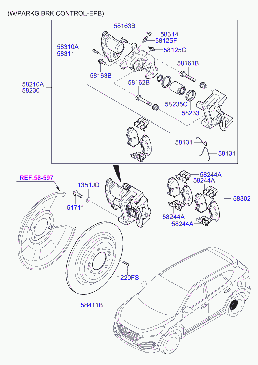 KIA 58230D7000 - Ремкомплект, гальмівний супорт autozip.com.ua