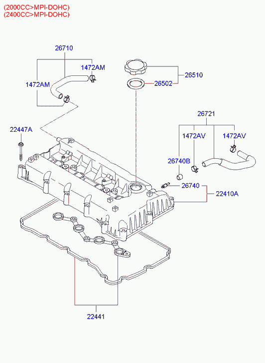 Hyundai 22441-27400 - Прокладка клапанної кришки autozip.com.ua